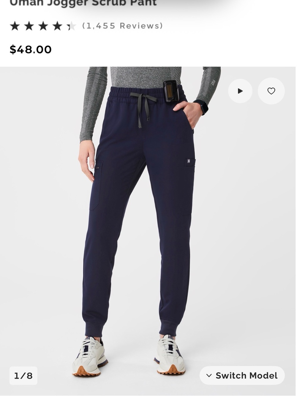 Figs Women's Jogger Scrub Pants in Dark Navy